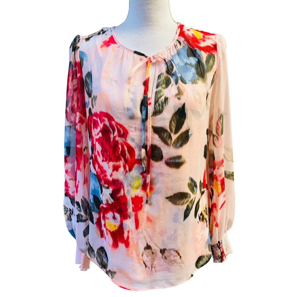 White House Black Market Blouse Cami Set XS Chiffon Boho Cottagecore Romantic